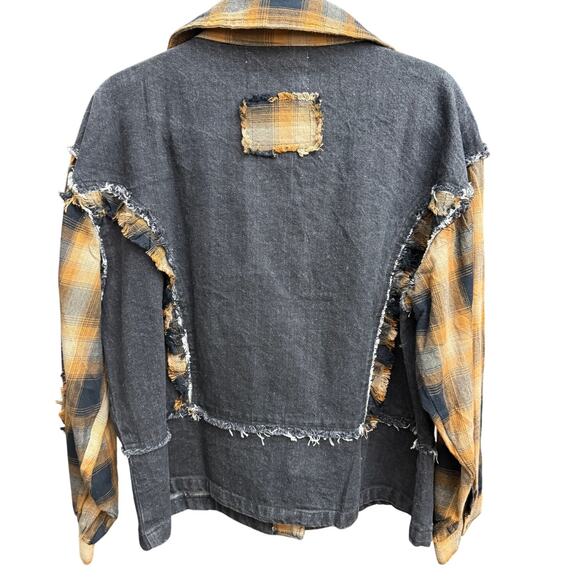 Rhea Lunar Jacket Black Denim Plaid Details Size S/M NWT - Picture 2 of 4